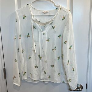 Sheer floral blouse